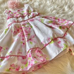 Jenny & Me Floral Toddler Dress w/ Hair Accessory *2T