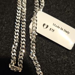 Silver Cuban link anklet