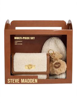 Steve Madden 3-Piece Gift Set Crossbody, Hat & Charm