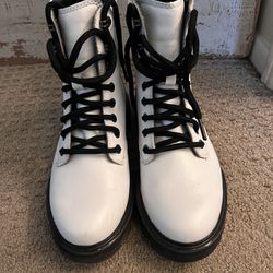 Sorel White Waterproof Combat Boots