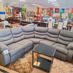 Dark Grey Sectional  Recliner