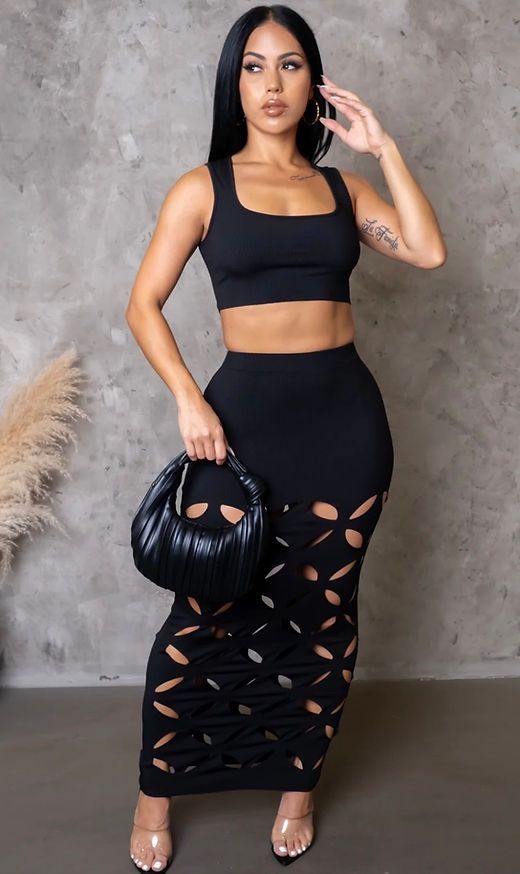 Black Skirt Set
