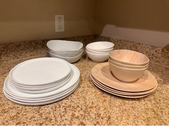 Crate and Barrel plates and bowl sets