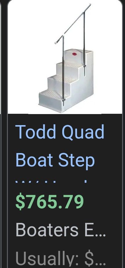 Boat Dock Steps with Railing - Interchangeable for Either Side

