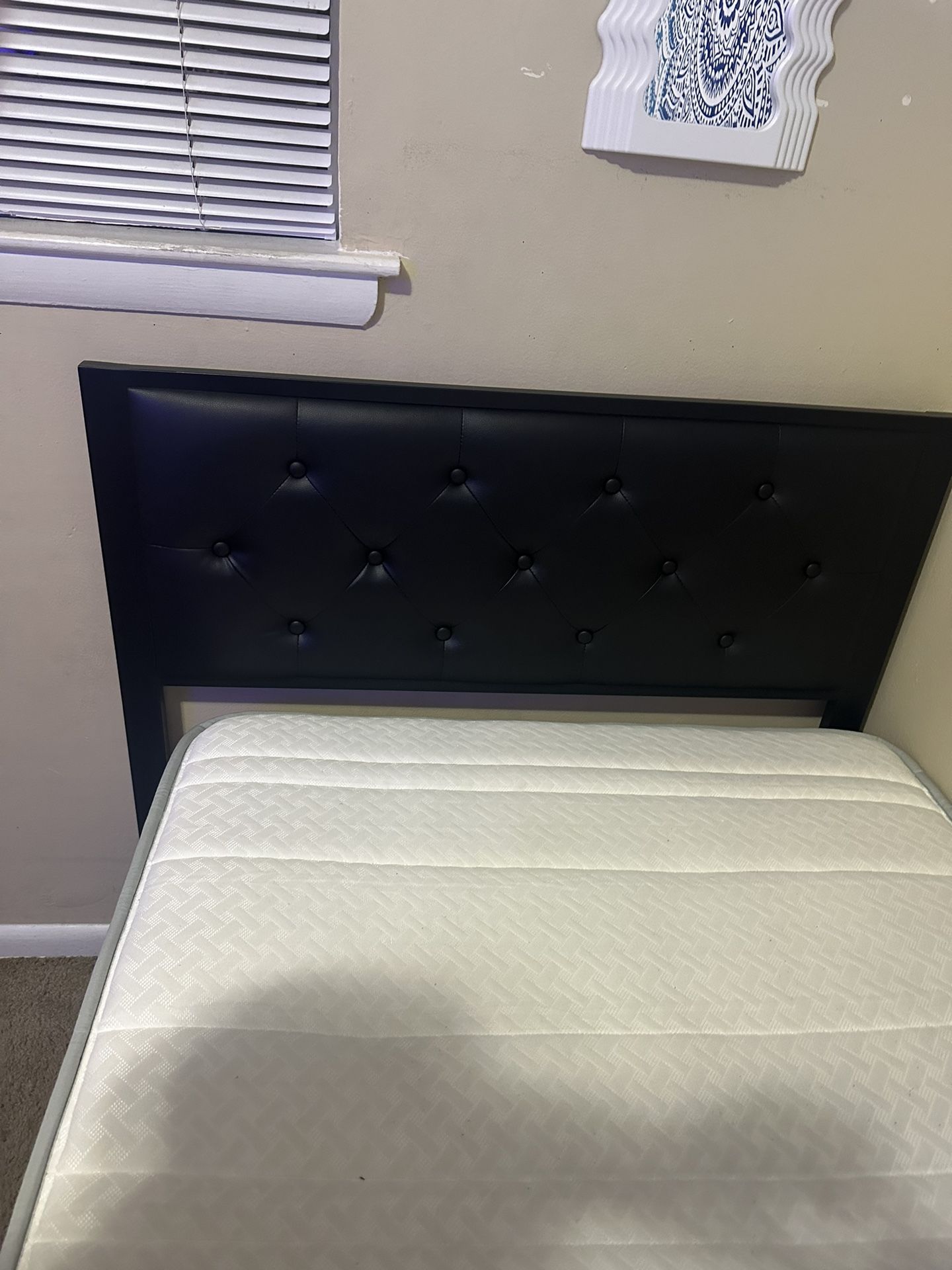 Twin Sized Bed Frame (mattress Included) And 4 Leveled Shelf