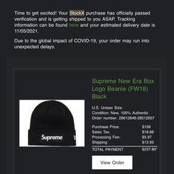 Supreme New Era Box Logo Beanie FW18 - Black