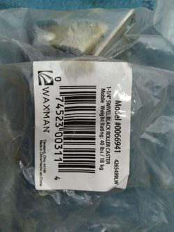 Set of Waxman 1¼" Swivel Black Roller Caster Plate Wheels
