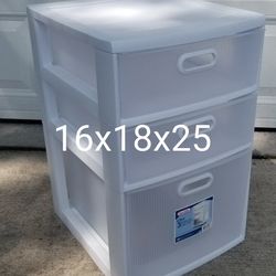 White 3 Drawer Plastic 