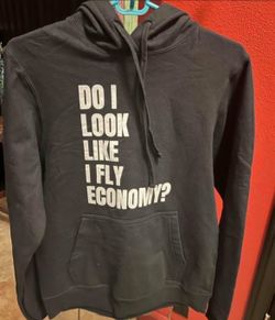 New adult small Do I Look Like I Fly Economy -black pullover