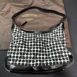 Kate Spade Classic Noel Serena shoulder bag black ivory logo print Red Lining