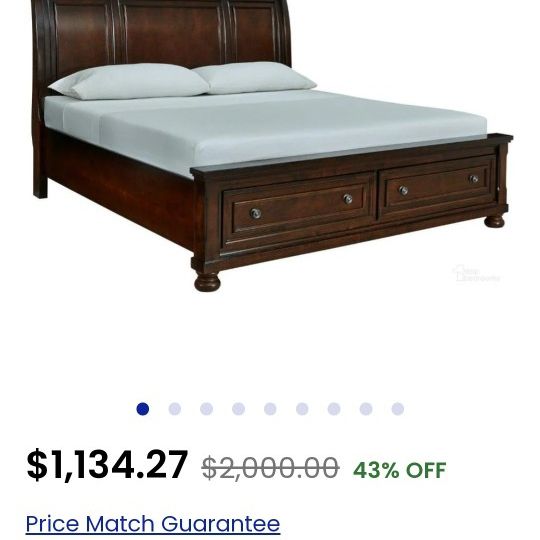 QUEEN SIZE SLEIGH BED FRAME WITH STORAGE DRAWERS