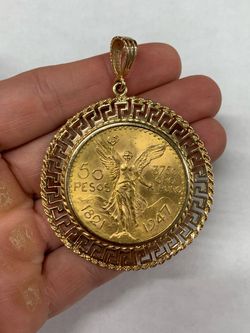 50 Pesos Mexico  Centenario Gold Coin Pendant