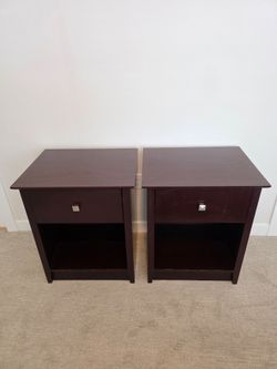 2 Burgundy Nightstands