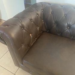 Brown Pleather Couch