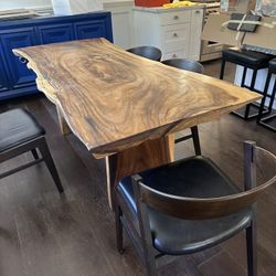 75” Solid Hardwood Live Edge Dining Table | HD Buttercup