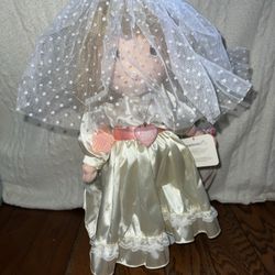 Precious Moments 1990 Limited Edition WEDDING BRIDE 16" Plush Doll Applause EUC