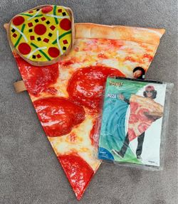 🎃Spirit Kids Pizza Slice Costume & Spirit Pizza Hat 🎃Lot(2)