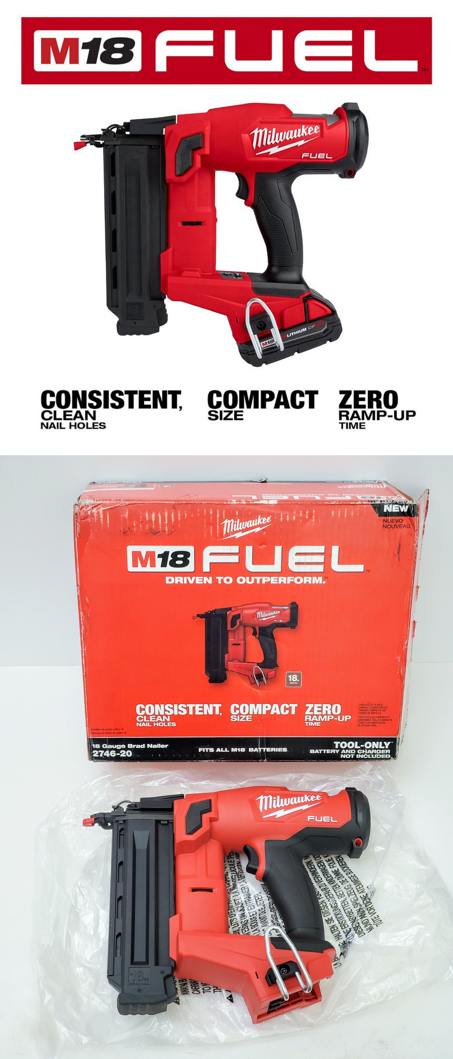 Milwaukee Gen II M18 FUEL 18 Gauge Brad Nailer Nail Gun Compact Brushless  Cordless (Tool-Only) 2746-20 for Sale in Pasadena, CA OfferUp