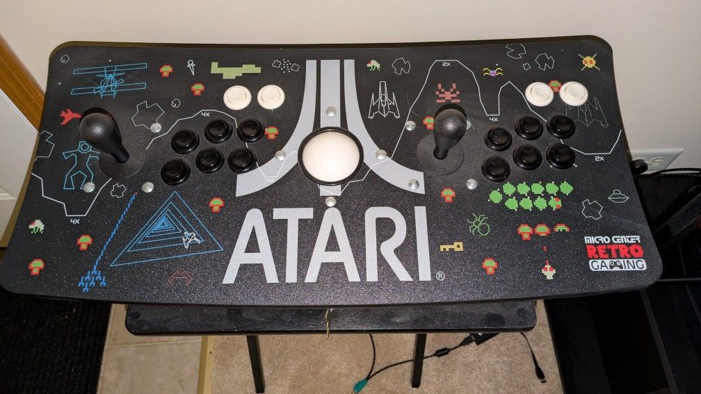 Atari Arcade Fightstick USB Dual Joystick 2 Player Game Controller trackball for PC Mac Raspberry Pi