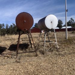 Two Gravity Flow Gas Tanks. 