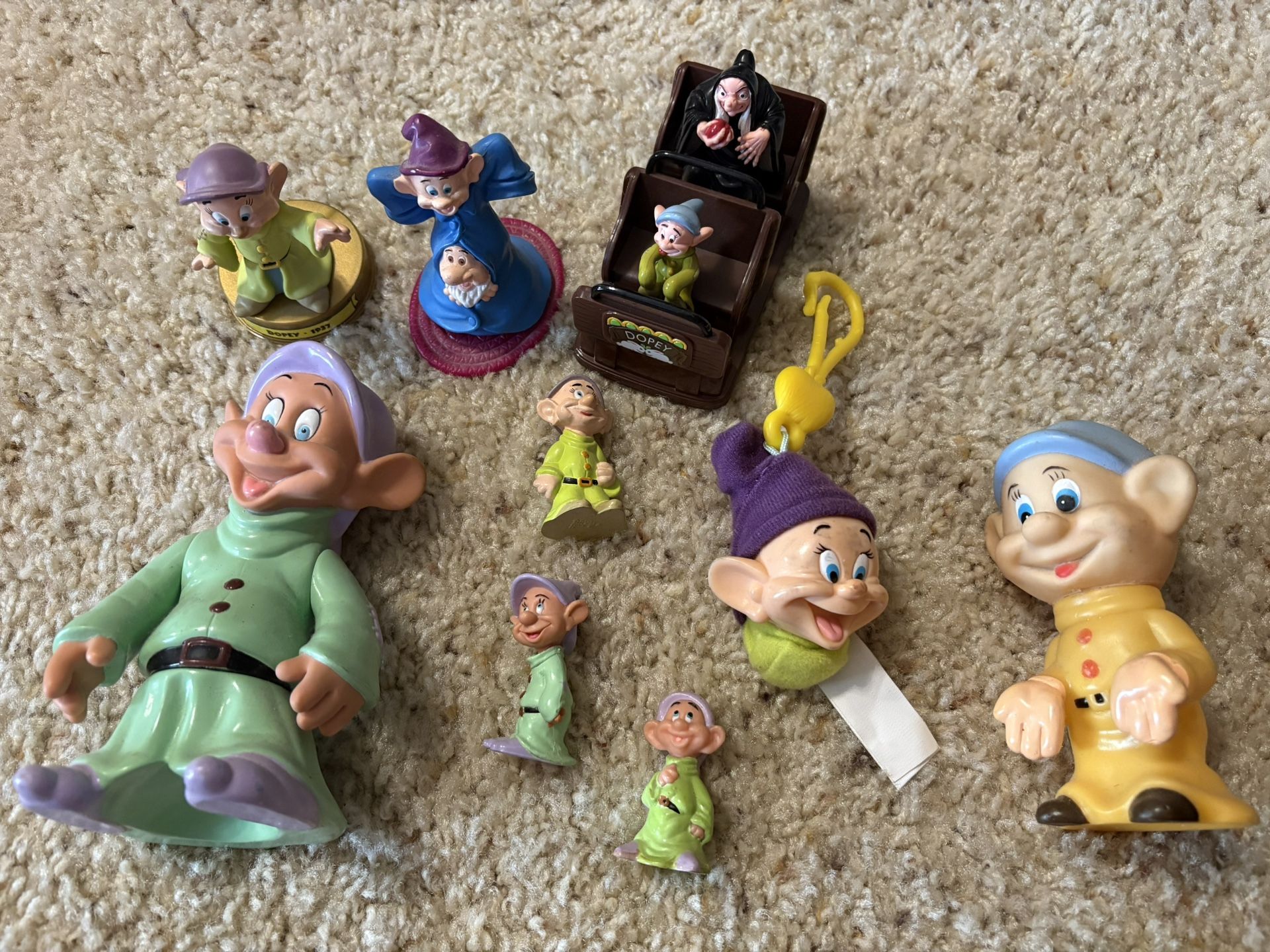 Set Of 9 Disney Dopey Figurines