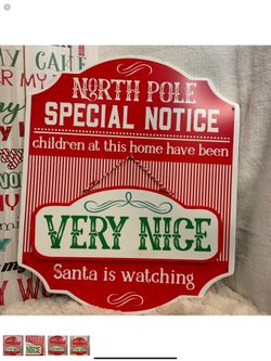 North Pole Sign Very Nice - Naughty Sign