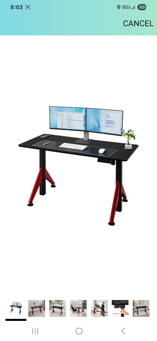 Fromann Electric Sit Standing Desk 47.2×23.6 Inches Height Adjustable Sit Stand up Desk for Home Office (Black)