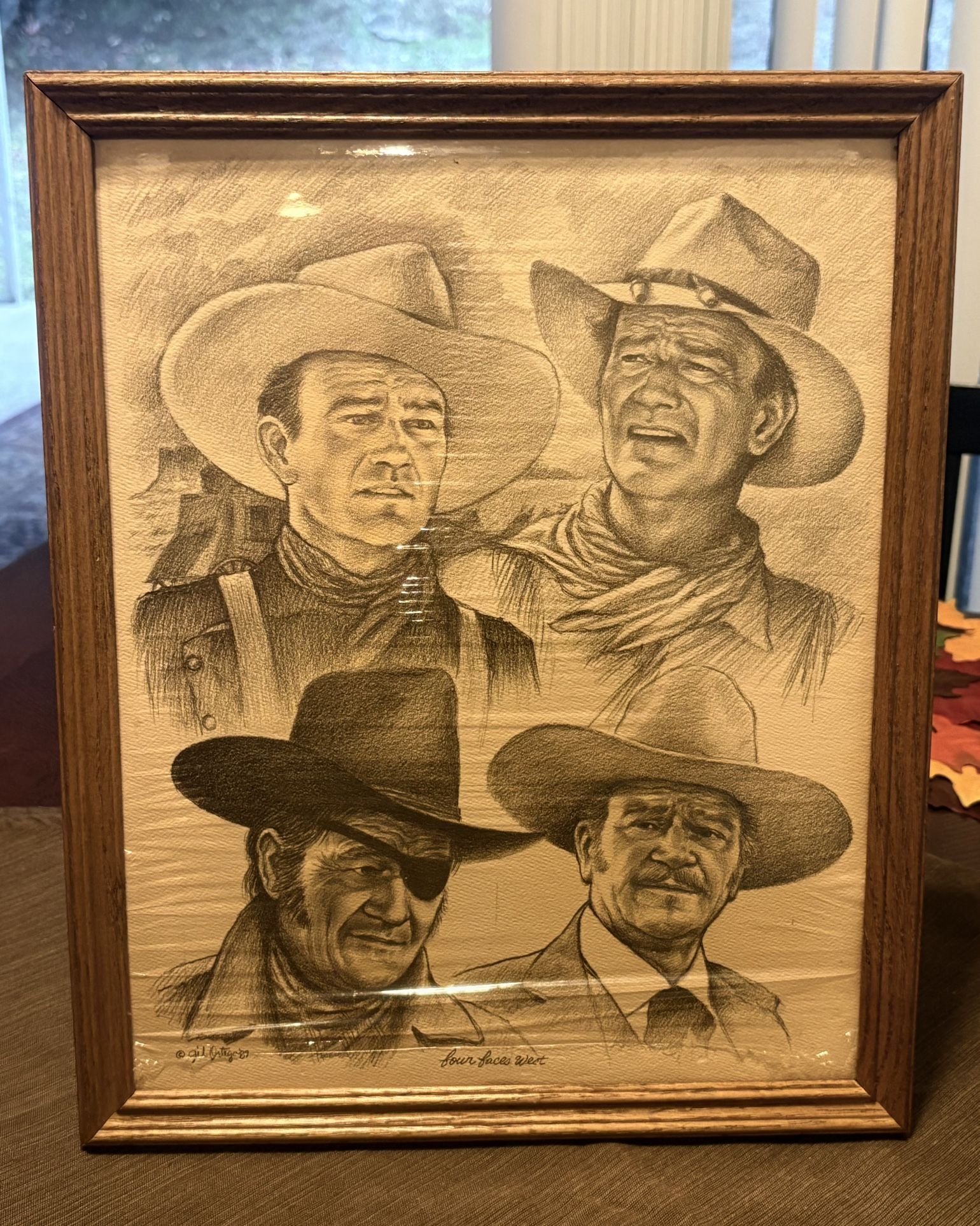 John Wayne FOUR FACES WEST Print 11”x14” by Gil Ortega 1987