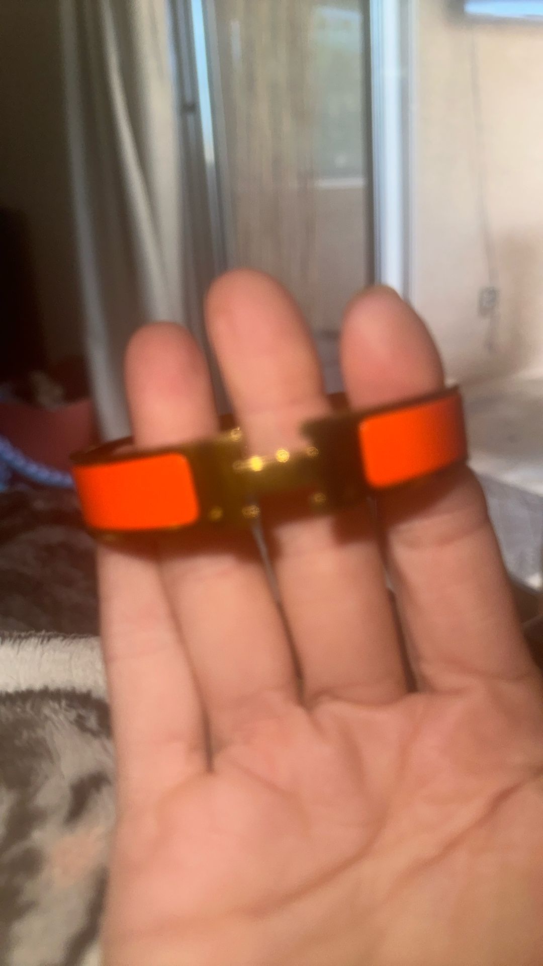 H Clic Bracelet Bright Orange and Yellow Plated Gold