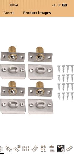 Door Ball Catch Solid Brass Adjustable Spring Closet Ball Latch for Cabinet Pantry Hardware with Strike Plates and Screws Construction Easy Installati