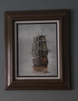 Artist Danny Garcia Nautical Galleon Painting | Signed with Artiistic Interiors Certificate