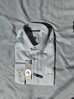 New Geoffrey Beene Fitted Sateen Dress Shirt XL neck size 17 1/2 sleeve 34 35