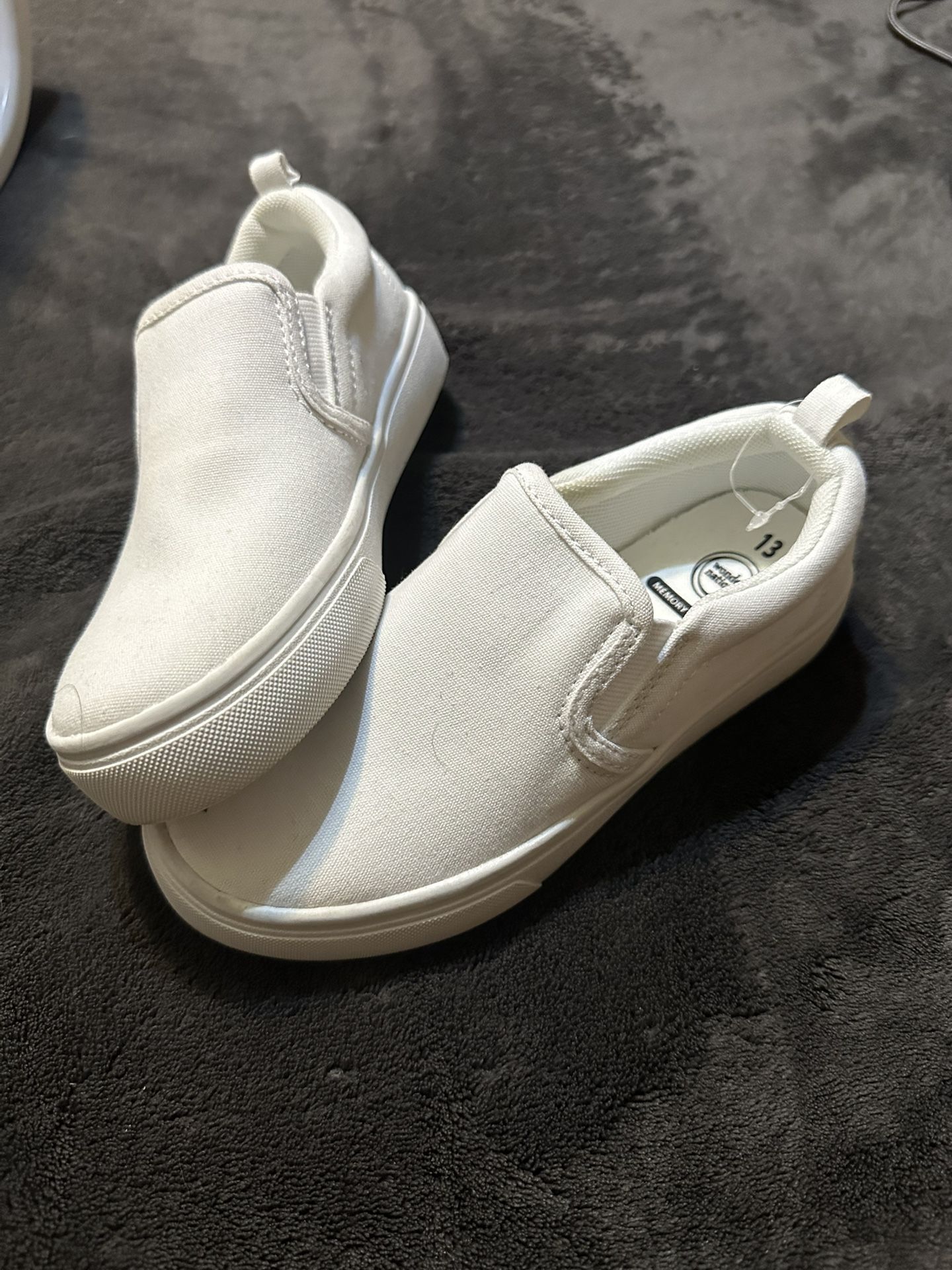 Kids White Canvas Shoes