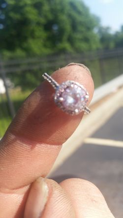 Diamond silver sterling silver ring