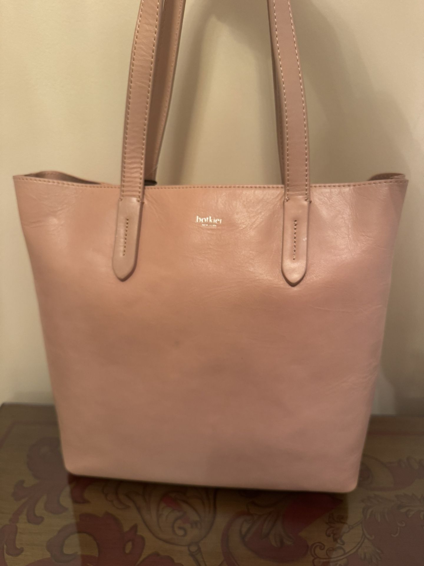 DRAMATIC PRICE DROP:BOTKIER Lambskin Leather Suede-lined SwanLake Highline BLUSH PINK TOTE, NWT