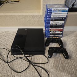 PS4 w/ Games And 2x Dual Shock Controllers 