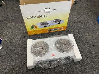 Countertop Burner, Electric Double Burners 2000 Watts, Hot Plate Cooktop with 5 Temperature Control, Non Slip Rubber Feet, Portable Coil Heating Stove