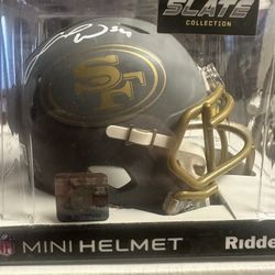 Fred Warner Signed San Francisco 49ers Riddell Slate Speed Mini Helmet Beckett