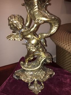 Antique lamp with original globe