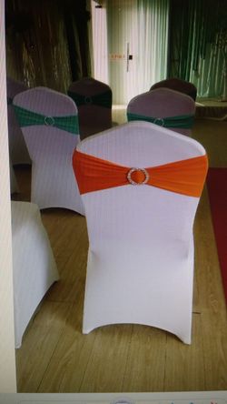 White Chair Covers; & Bands; 250 Chair covers at $3 each