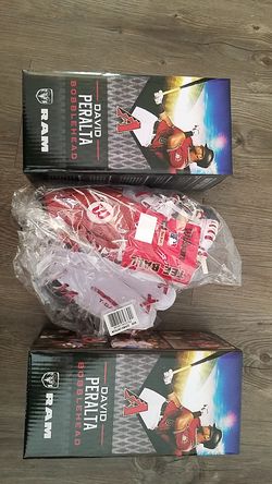 Diamond Backs Tee ball glove and David Peralta bobblehead.