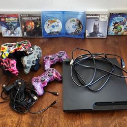 PS3 w/ 5 Controlers & 6 Games
