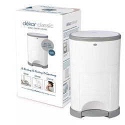 Dekor Classic Hands Free Diaper Pail - White