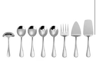 Gourmet Basics by Mikasa Kaylee 8-pc Serving Set, Stainless Steel 18/0
