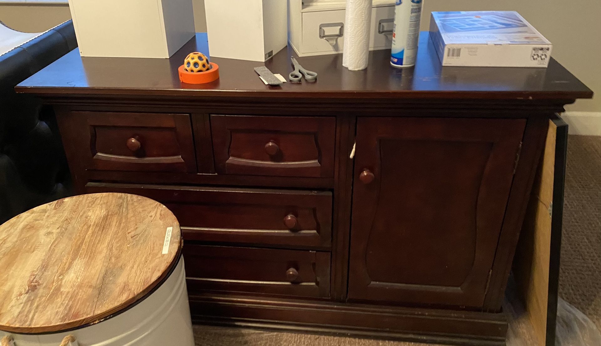FREE!!!!!  Dark Wood Dresser SOLID! Nice!