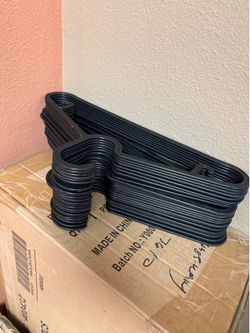 Black plastic hangers