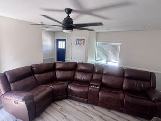 Leather Sectional with power Recliner