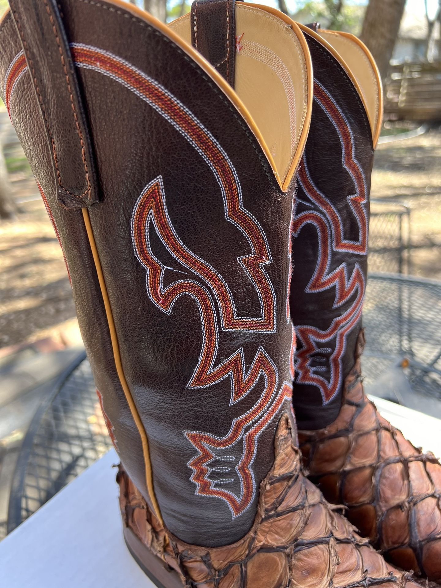 Anderson Bean Exclusive Tan Pirarucu Cowboy Boots for Sale in San