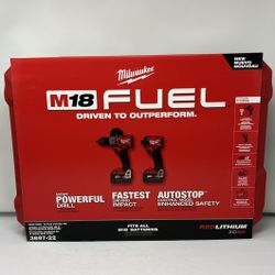 Milwaukee M18 FUEL 18V Lithium-Ion Brushless Cordless Hammer Drill and Impact Driver Combo Kit