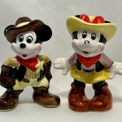 Mickey Mouse Cowboy/Sheriff & Minnie Mouse Cowgirl ceramic figurines from Disney
